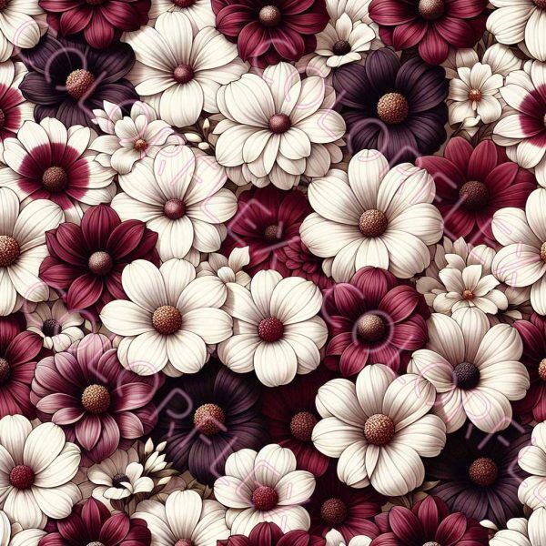 Burgundy and White Floral
